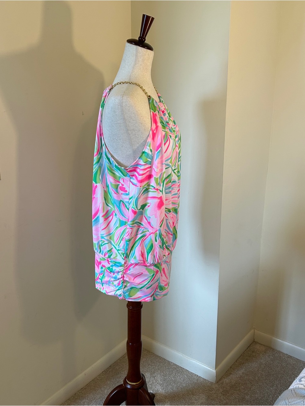 Lilly Pulitzer Pink & Green Floral Halter Camisole - Picture 7 of 10